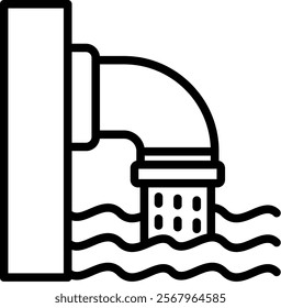 Wastewater Vector Lineal Icon On White Background.