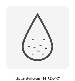 Wastewater or waste water drop icon, that has been contaminated by human use from domestic, industrial, commercial or agricultural activities contain physical chemical and biological pollutants. 