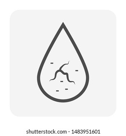 Wastewater or waste water drop icon, that has been contaminated by human use from domestic, industrial, commercial or agricultural activities contain physical chemical and biological pollutants. 