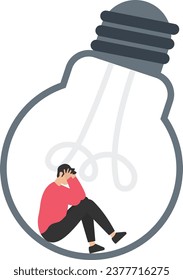 Wasting time waiting and never start new business, time fly or ineffective thinking or laziness concept

