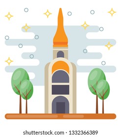 Wat arun flat icon design 