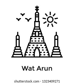 Wat arun line icon design 