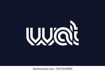 WAT Creative Unique Modern Letter Logo Design. Stylized logo featuring a unique letter design, presenting abstract minimalist aesthetics and modern appeal.