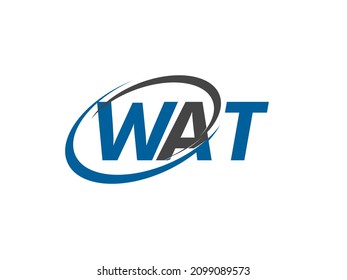 WAT letter creative modern elegant swoosh logo design
