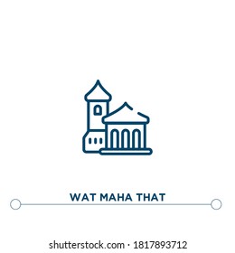 wat maha que contorno icono vector. ilustración de elemento simple. wat maha ese icono de contorno a partir del concepto de símbolos modificables de tailandia. se puede usar para web y móvil
