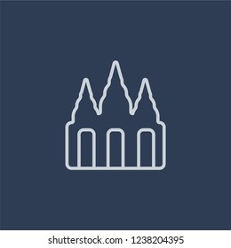 Wat phrakaew icon. Trendy flat vector line Wat phrakaew icon on dark blue background from Religion collection. 