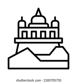 Wat Saket Icon Line Art Style Stock Vector (royalty Free) 2183705735 