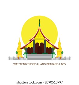 Wat Xieng Thong, Buddhist temple in Luang Prabang, Laos. Vector