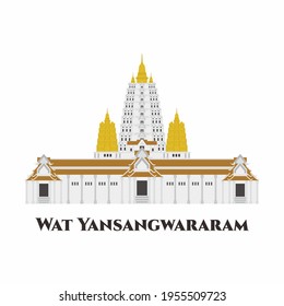 Wat Yan Sang Wararam, Thailand. Sprawling Buddhist temple complex in a picturesque setting with gardens and a large lake. One of the most impressive temples in Pattaya. It is great place to visit.