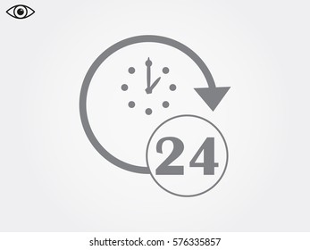 Watch 24 hours of icon, vector illustration eps10