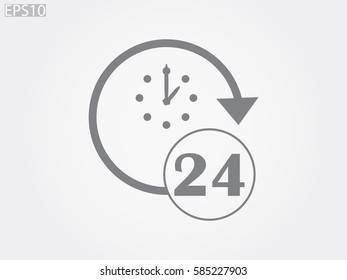 Watch 24 hours of icon, vector illustration eps10