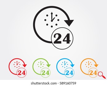 Watch 24 hours of icon, vector illustration eps10