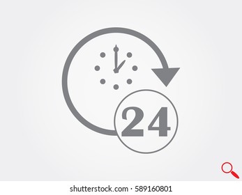 Watch 24 hours of icon, vector illustration eps10