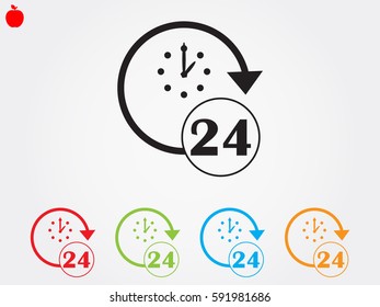 Watch 24 hours of icon, vector illustration eps10