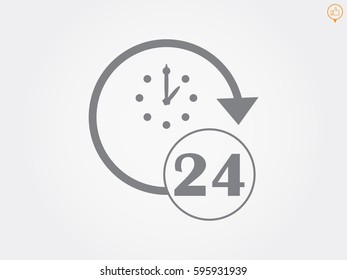 Watch 24 hours of icon, vector illustration eps10