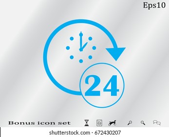Watch 24 hours of icon, vector illustration eps10
