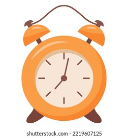 Watch alarm clock.Wake up.Back to school. Isolated on white background.Retro alarm clock icon. Outline vector illustration.