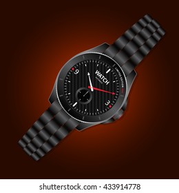 Watch Automatic Wristwatch with red background