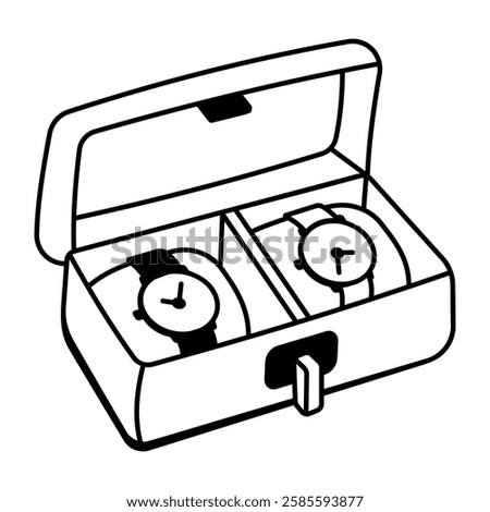 Watch box icon in doodle style 
