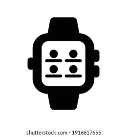 Watch Call Log Icon.menu,screen,smart Watch (vector Illustration)