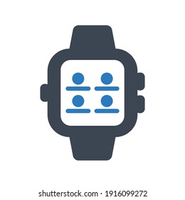 Watch Call Log Icon.menu,smart Clock (vector Illustration)