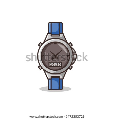 Watch Cartoon Vector Illustration - Isolated on a White Background.