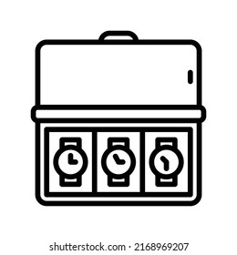 Watch Case Icon. Line Art Style Design Isolated On White Background