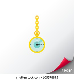 Watch and Chain Vector Icon
