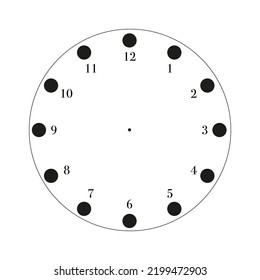 Watch in classic design with blank dial. Analog watch face for simple clock, vector illustration.