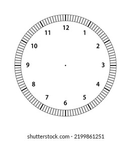 Watch in classic design with blank dial. Analog watch face for simple clock, vector illustration.