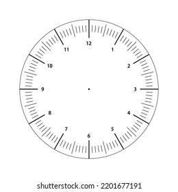 Watch in classic design with blank dial. Analog watch face for simple clock, vector illustration.