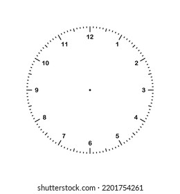 Watch in classic design with blank dial. Analog watch face for simple clock, vector illustration.