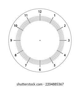 Watch in classic design with blank dial. Analog watch face for simple clock, vector illustration.