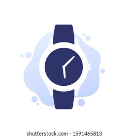 watch, classic wristwatch vector icon