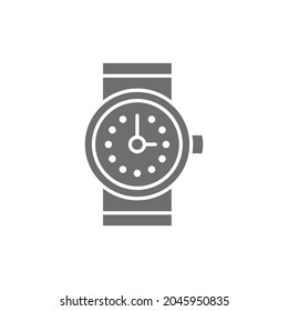 Watch, clock grey icon. Isolated on white background