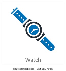 Watch and clock icon concept