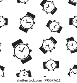 Watch clock seamless pattern background. Business flat vector illustration. Clock sign symbol pattern.