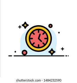 Watch, Clock, Time  Business Flat Line Filled Icon Vector Banner Template. Vector Icon Template background