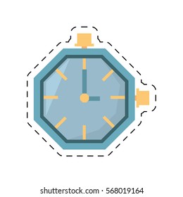 watch clock time hour business cut line vector illustration eps 10