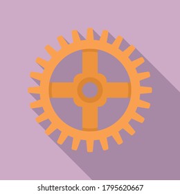 Watch cog wheel piece icon. Flat illustration of watch cog wheel piece vector icon for web design