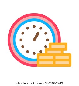 Vector de iconos del montón de monedas. Signo de montón de monedas de Watch de contorno. Ilustración de símbolo de contorno aislado