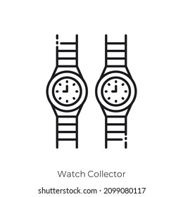 Watch Collector Icon. Outline Style Icon Design Isolated On White Background