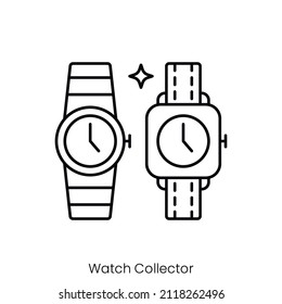 Watch Collector Icon. Outline Style Icon Design Isolated On White Background