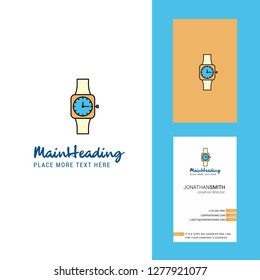 Watch Creative Logo and business card. vertical Design Vector