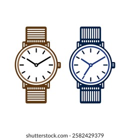 Watch design illustration with unique straps.