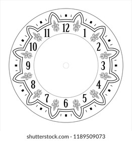 watch dial face time circle number hour sign  classic design 