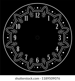 watch dial face time circle number hour sign  classic design 