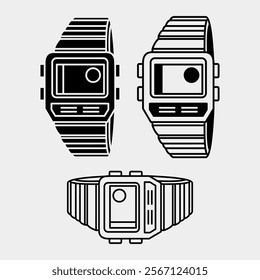 Watch digital analog icon vector