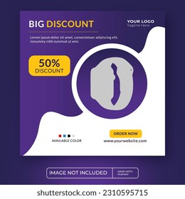 Watch Discount Social Media Post Template Design