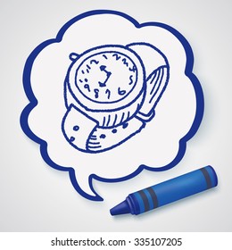watch doodle drawing